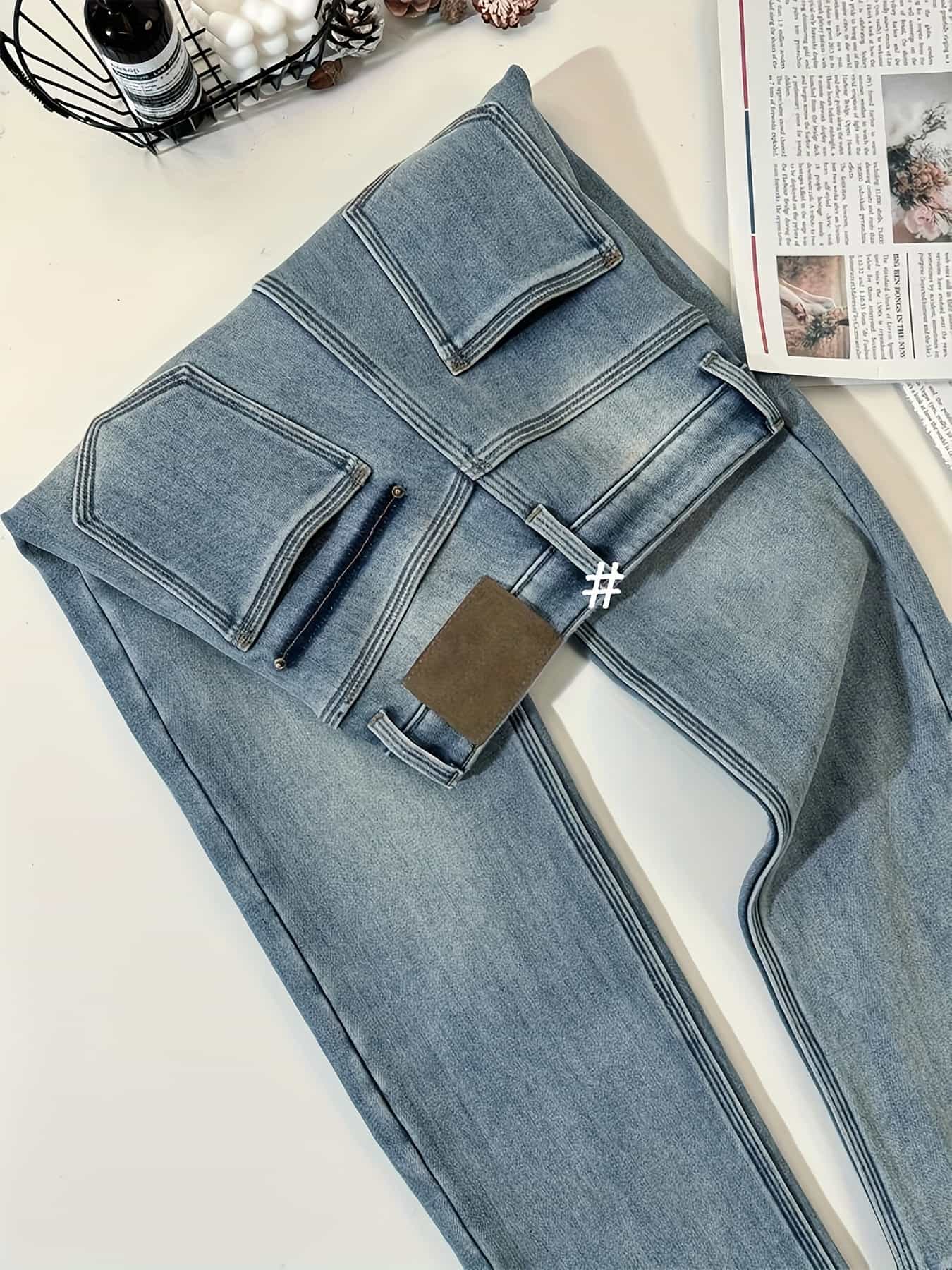 【裏起毛で暖かい】デニムパンツ レディース ジーンズ ストレート ジーパン ズボン 裏起毛 あったかパンツ ハイウエスト ボトムス ロングパンツ 細見え 美脚 脚長効果 着痩せ 体型カバー 秋冬 冬用 防寒 暖かい カジュアル キレイめ 通勤 ママコーデ ２０代 ３０代