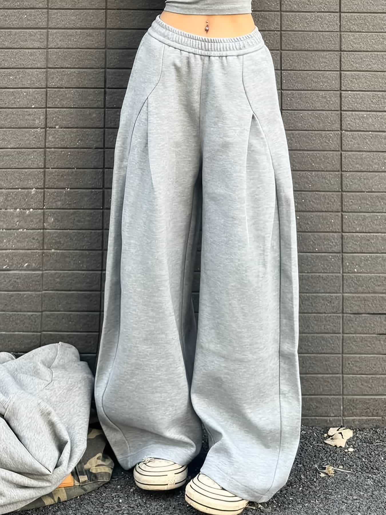 ワイドパンツ スウェットパンツ レディース タック ハイウエスト ズボン スウェット ウエストゴム ゆったり 体型カバー 着痩せ 脚長 ロング丈 ボトムス カジュアル ストリート ダンス衣装 部屋着 ルームウェア ワンマイルウェア 秋冬 春 無地 おしゃれ 楽ちん