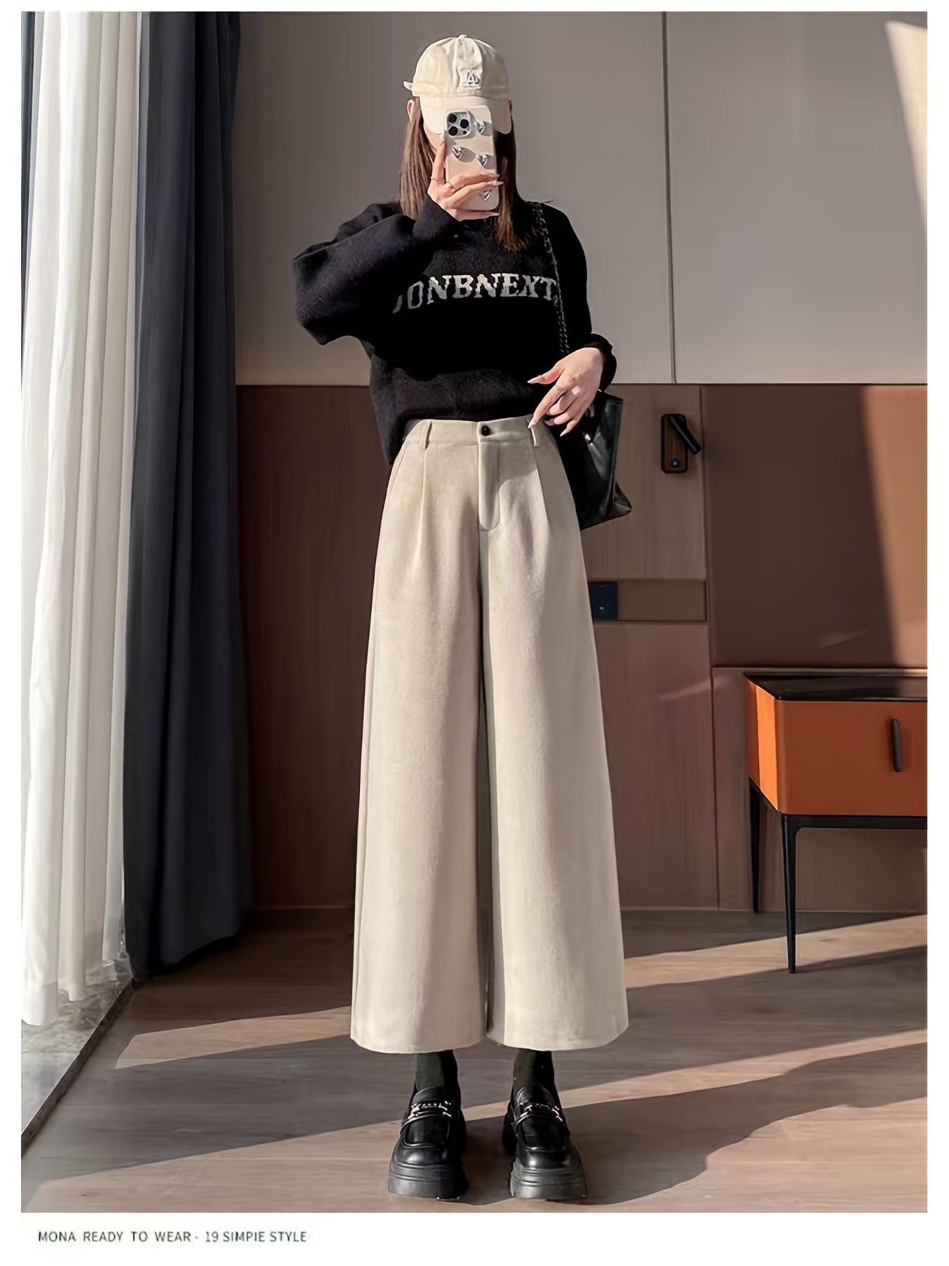 【裏起毛で暖かい】ワイドパンツ レディース ウールタッチ スラックス ストレートパンツ ズボン ボトムス 九分丈 厚手 タック ハイウエスト きれいめ オフィス 通勤 OL カジュアル 体型カバー 着痩せ 美脚 脚長 楽ちん 秋 冬 20代 30代 40代 ママ 低身長 小柄 暖パン
