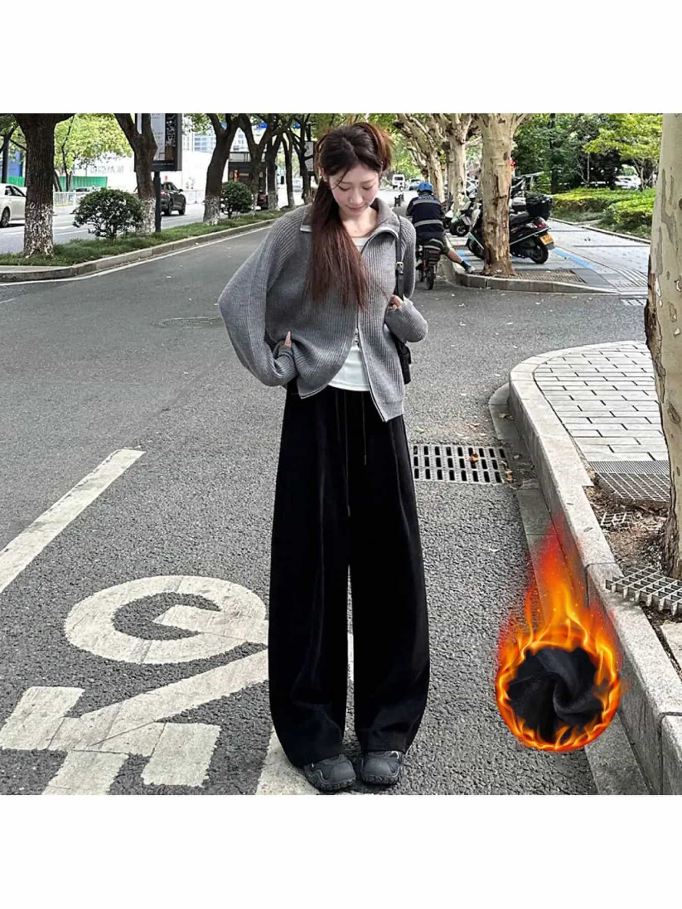 【あったか裏起毛】ワイドパンツ レディース 秋冬 ニットパンツ リブパンツ ガウチョパンツ ズボン ロングパンツ ボトムス ウエストゴム ドロスト 厚手 防寒 暖かい 蓄熱 体型カバー 着痩せ 細見え 脚長 楽ちん ゆったり 低身長 部屋着 ルームウェア 通勤 大人｜Yokos