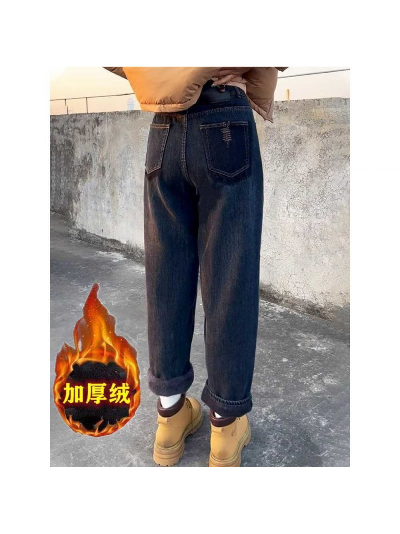 【極暖?裏起毛】 デニム パンツ レディース ジーンズ ジーパン ズボン ボトムス ストレート テーパード 裏ボア 蓄熱 厚手 防寒 暖かい 温かい ハイウエスト 冷え性 寒さ対策 体型カバー 着痩せ 脚長 美脚 ゆったり ゆるパン 楽ちん カジュアル 大人 30代 40代 50代