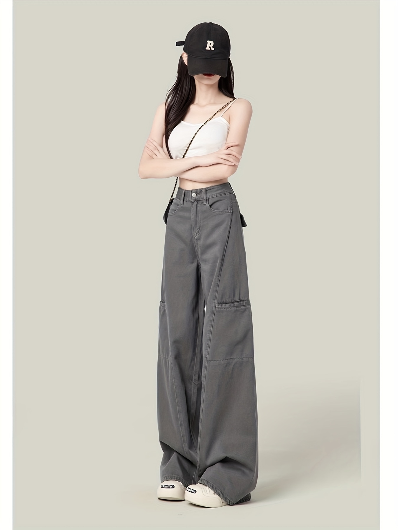 【脚長効果】ワイドパンツ レディース カーゴパンツ デニムパンツ ハイウエスト ストレート ジーンズ ジーパン ワークパンツ ズボン ロング丈 ボトムス ゆったり 太め 体型カバー 着痩せ 細見え 10代 20代 30代 40代 カジュアル ストリート y2k ヴィンテージ風