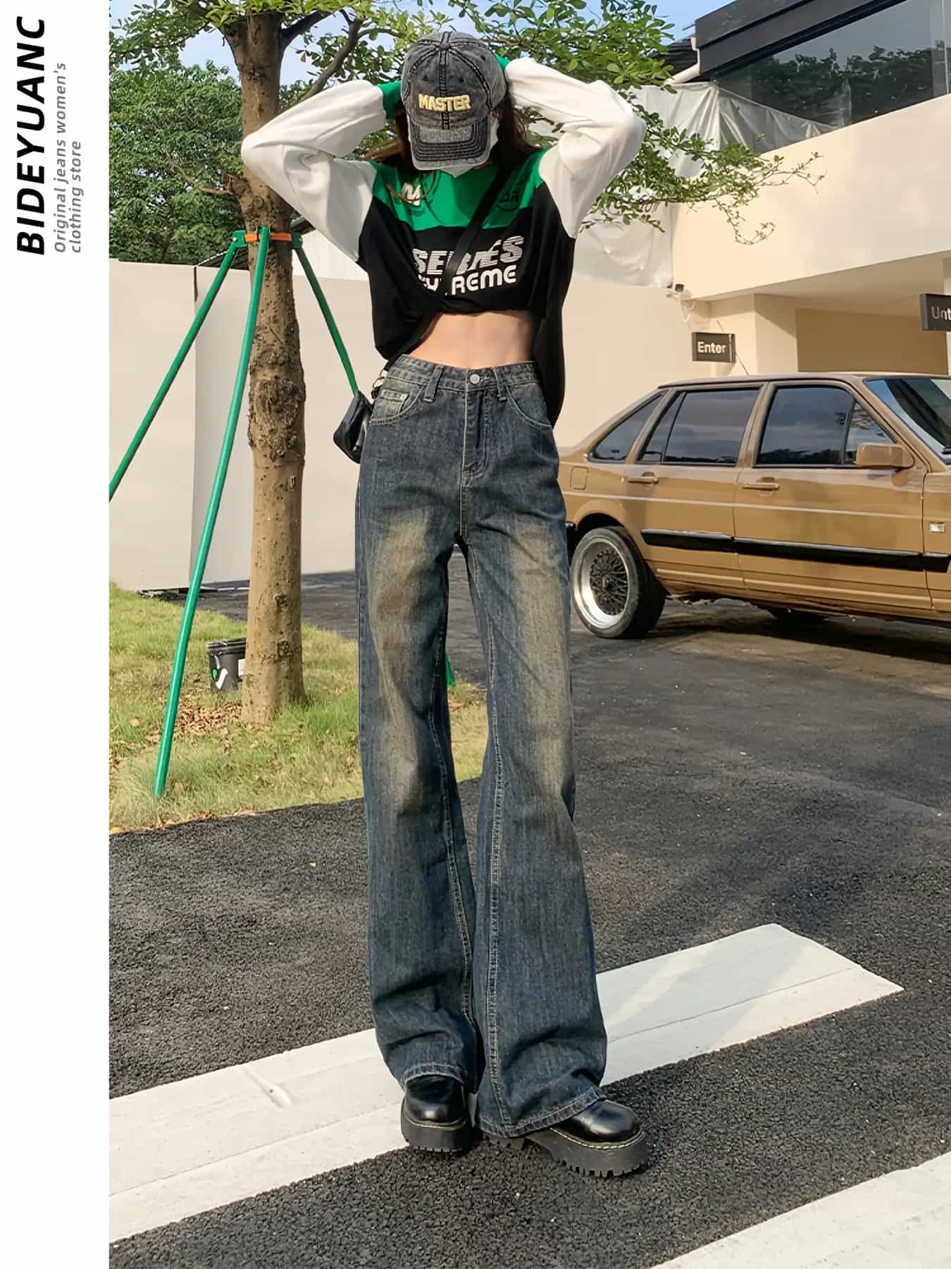 【美脚映え】デニム パンツ レディース ハイウエスト ワイドパンツ ジーンズ ジーパン ズボン ブーツカット ベルボトム ロングパンツ 長ズボン ヴィンテージ風 アメカジ ストリート Y2K 韓国ファッション 体型カバー 脚長効果 美シルエット 着痩せ 細見え 股上深め 春