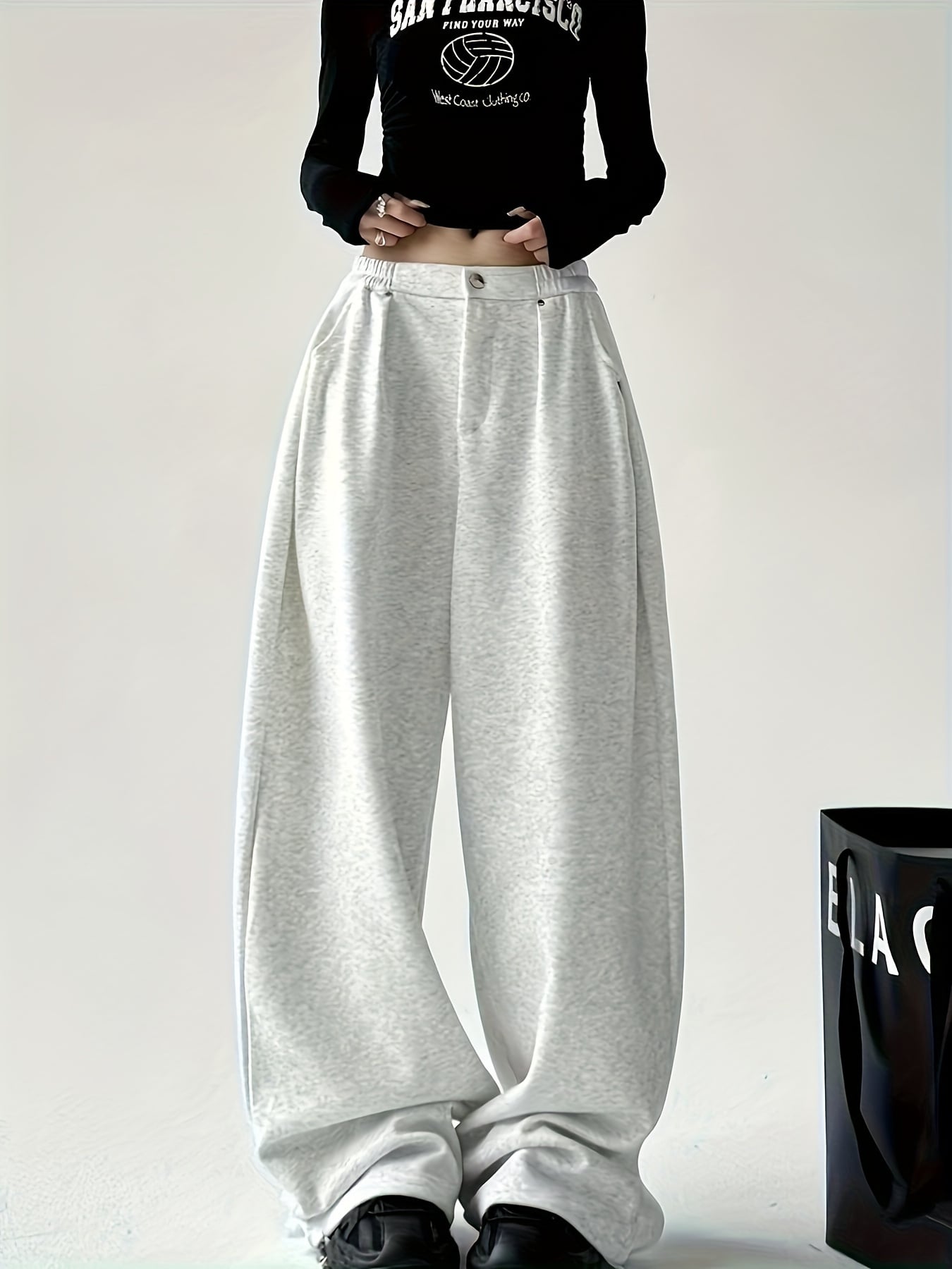 【ストリート感】スウェットパンツ レディース ワイドパンツ ハイウエスト タック ズボン ボトムス ストレートパンツ イージーパンツ ダンス ヒップホップ 練習着 ゆったり 大きいサイズ 体型カバー 着痩せ 脚長 美脚 楽ちん 動きやすい カジュアル 韓国 部屋着