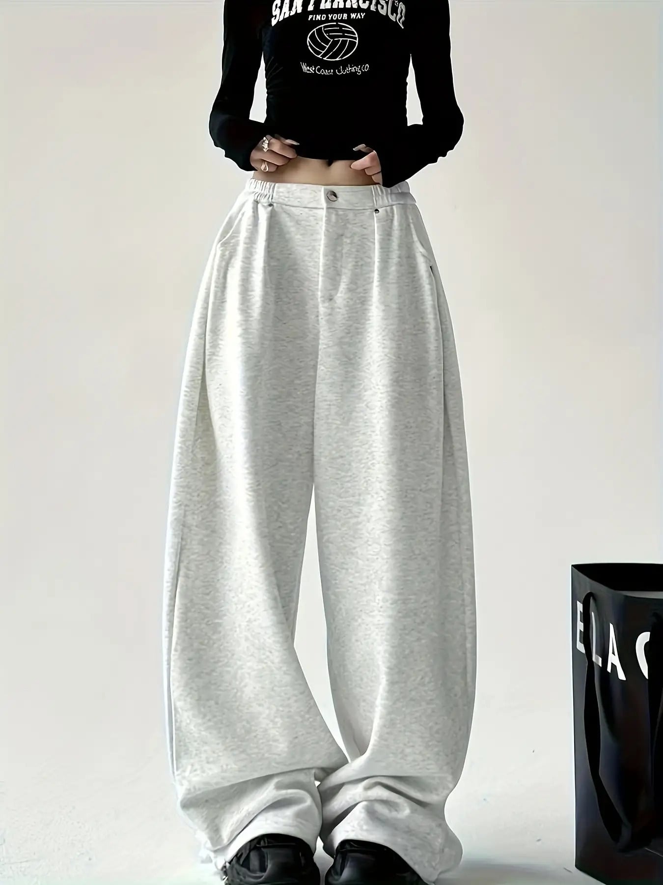 【ハイウエスト】スウェットパンツ レディース ワイドパンツ タックパンツ ストレート ズボン ロング ダンス ヒップホップ ストリート 韓国 ファッション ボトムス ゆったり 体型カバー 脚長 美脚 着痩せ ウエストゴム 楽ちん 部屋着 ルームウェア 普段着 通学 春 夏