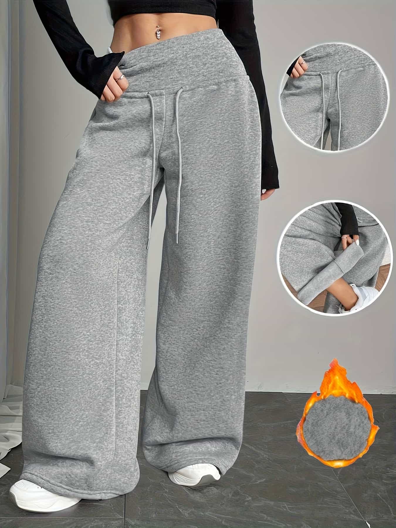 【暖か裏起毛】 ワイドパンツ レディース スウェットパンツ 裏起毛パンツ 防寒 暖かい ズボン ボトムス ロングパンツ ウエストゴム ドロスト ゆったり 部屋着 ルームウェア ワンマイルウェア 体型カバー 着痩せ 脚長 美脚 カジュアル ストリート 秋冬 秋 冬 厚手 無地