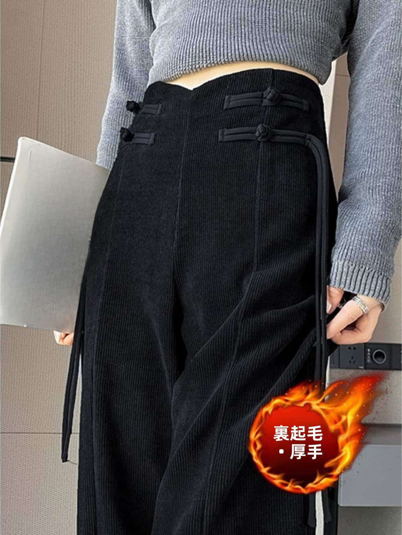 【裏起毛×厚手】 ワイドパンツ レディース コーデュロイパンツ チャイナボタン ハイウエスト ズボン ボトムス ガウチョパンツ ロングパンツ ストレートパンツ ゆったり 体型カバー 着痩せ 脚長 暖かい 防寒 あったか 冷え性 保温 カジュアル きれいめ オフィス 通勤 7,314円