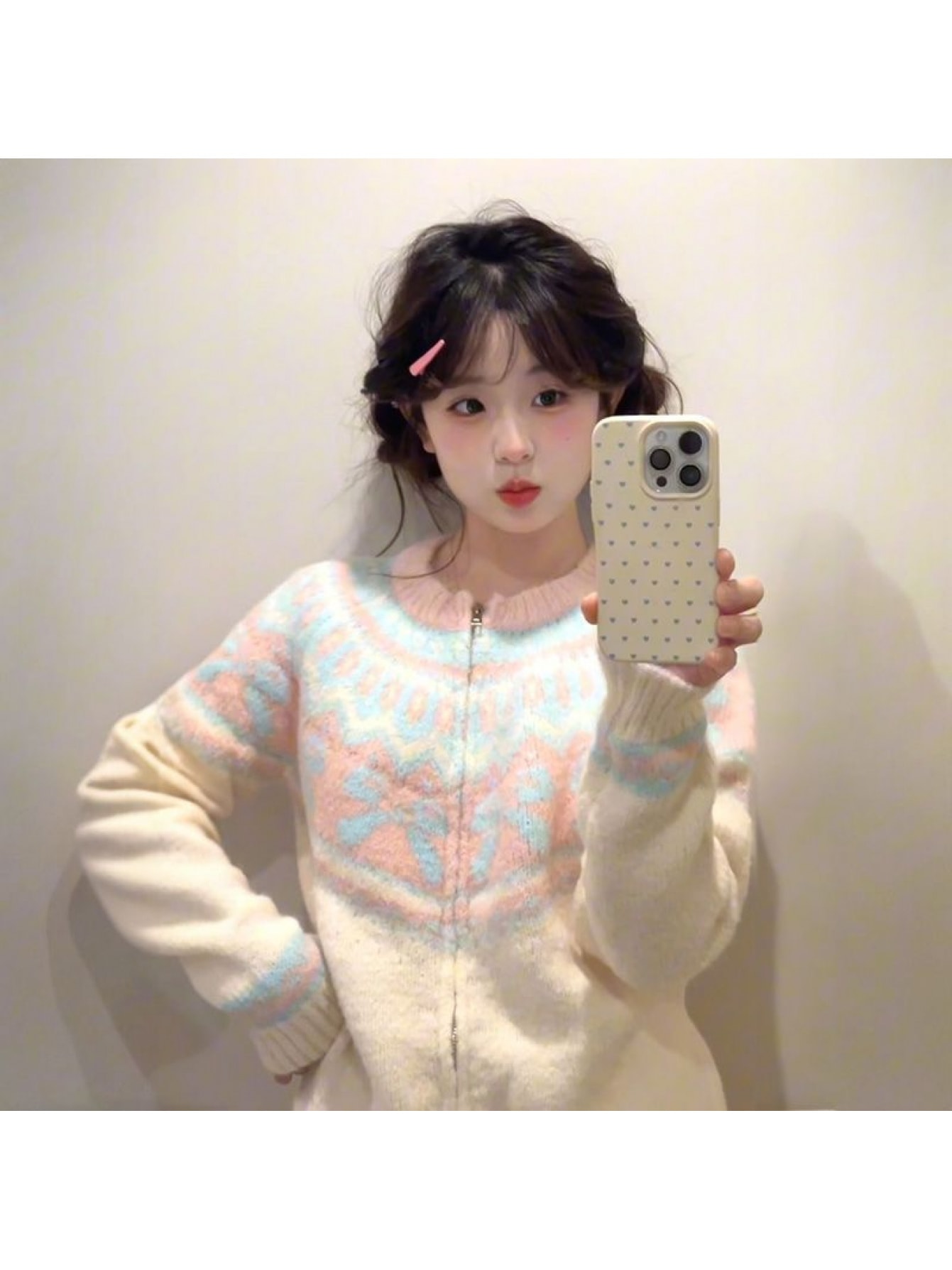 【大人可愛い】 カーディガン レディース ニット ジップアップ フェアアイル ノルディック柄 セーター 厚手 トップス 羽織り 前開き ジャガード 長袖 丸首 クルーネック オーバーサイズ ゆったり 体型カバー 暖かい 防寒 着痩せ 韓国風 レトロ 秋冬 冬服 カジュアル｜Yokos