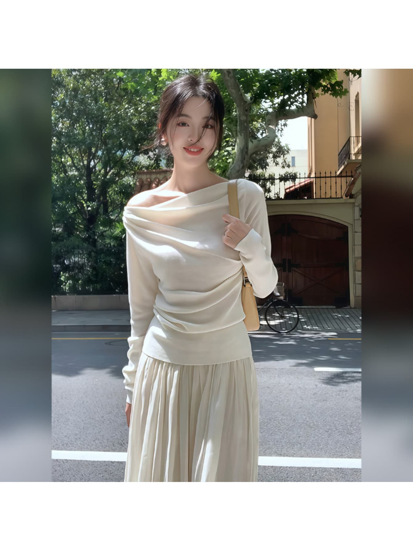 トップス レディース セットアップ カシュクール 長袖 Ｔシャツ ロンＴ キャミソール レース インナー セクシー 肌見せ 背中開き バックオープン Ｖネック 深Ｖネック ギャル 韓国 ファッション 春 夏 秋 タイト スリム 着痩せ 細見え 大人可愛い