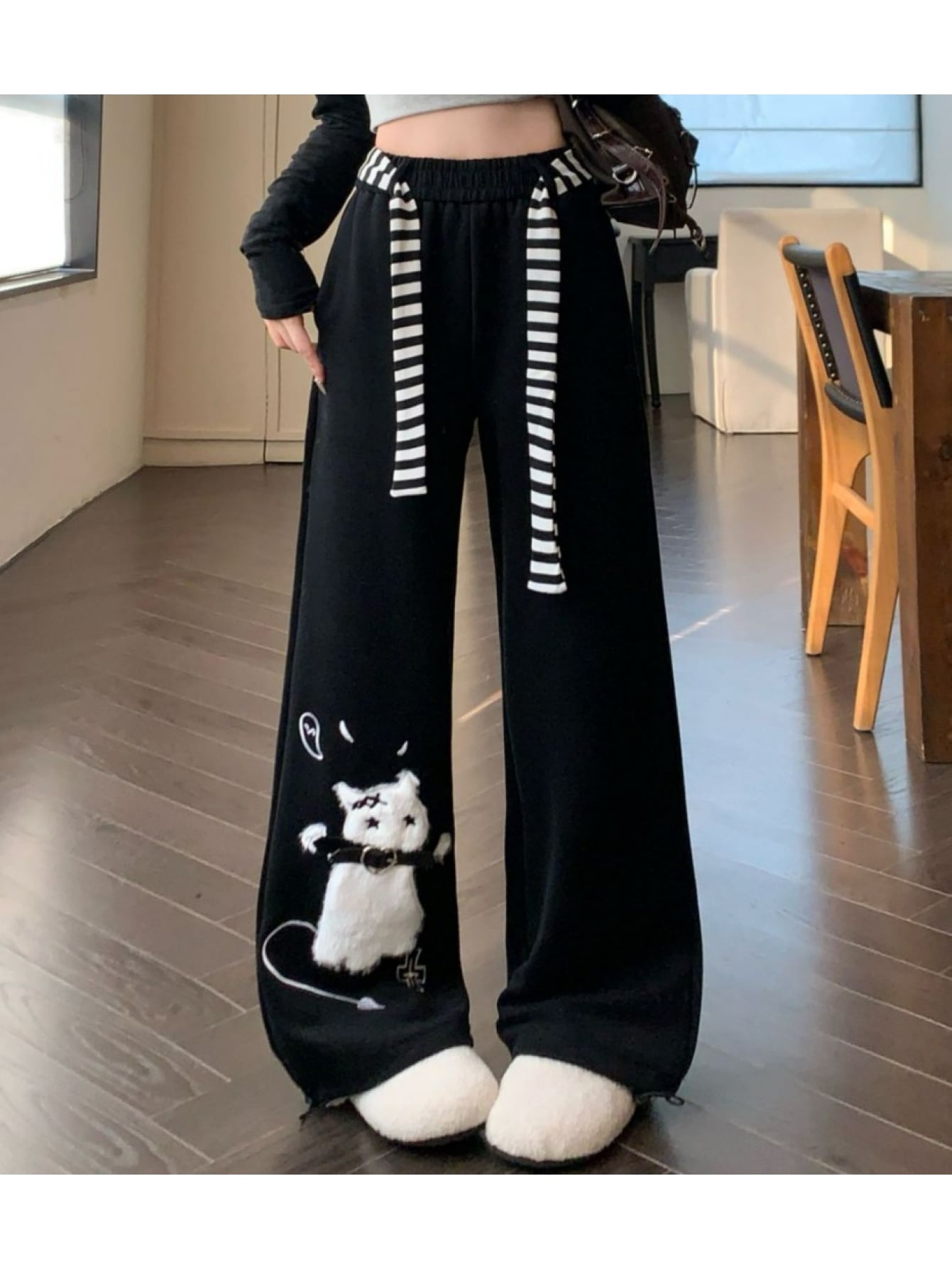 デニム パンツ レディース レースアップ ベルボトム ジーンズ ブーツカット ジーパン ロング丈 ハイウエスト 美脚 脚長効果 スリット ダメージ フリンジ カットオフ 裾フリンジ ボトムス ズボン 大人可愛い カジュアル ストリート 韓国風 20代 30代｜Yokos