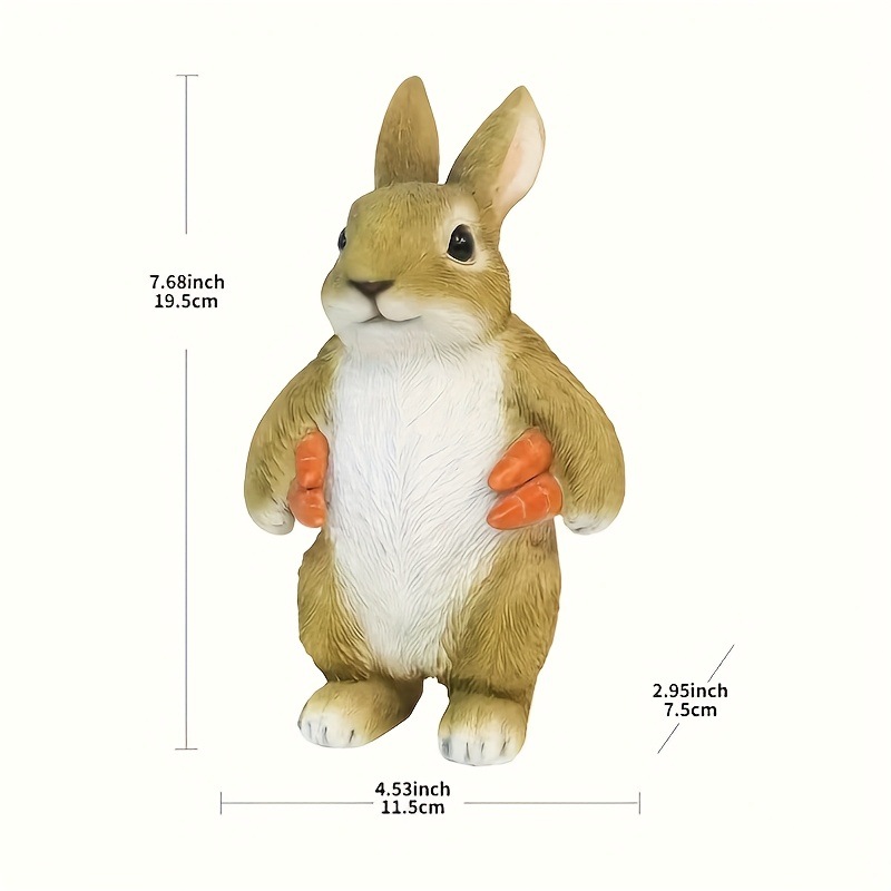 うさぎ 置物 ガーデニング オブジェ リアル 庭の装飾 玄関 ベランダ 園芸用品 かわいい 動物 フィギュア 樹脂 雑貨 屋外 室内 プレゼント 飾り 庭造り 癒し カントリー風 防水 耐久性｜Yokos