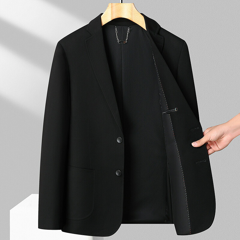 テーラードジャケット メンズ ビジネス カジュアル ブレザー 無地 ストレッチ 2つボタン スリム 防シワ 紳士服 軽量 快適 春 秋 冬 オフィス 通勤 通学 面接 冠婚葬祭 お洒落 シンプル スー|Yokos