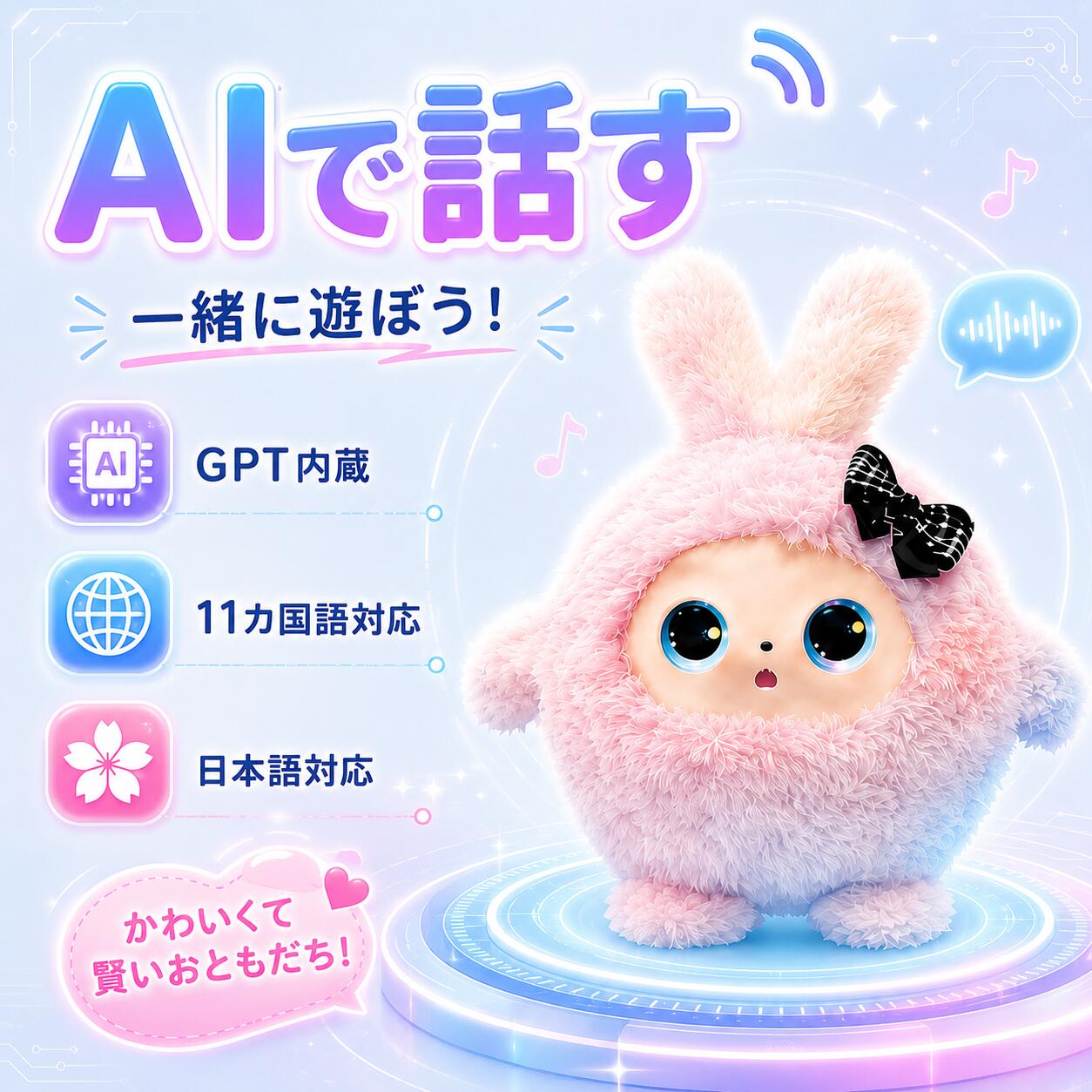 【制限事項P10倍★2026最新款】人工知能学自動人形 人工知能学愛玩動物 陰電子愛玩動物 しゃべる ぬいぐるみ 遊び道具 知育遊び道具 英語 学び取る 癒しグッズ 差し上げ物 赤ちゃん 生まれ落ちる日 クリスマス ChatGPT相応う スマホ連絡 成年者 次世代人工知能学愛玩動物 しゃべる 11言葉づかい相応う 3色色合い  一人暮らし 音吐意識すること