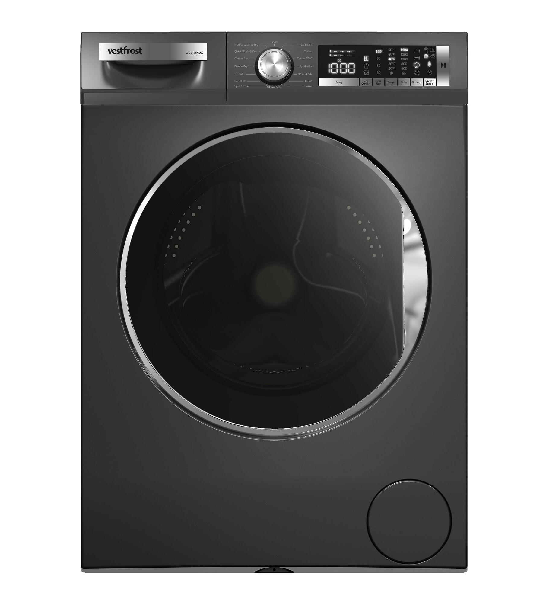 フリースタンディングタイプ洗濯乾燥機 Vestfrost(ヴェストフロスト) 【WDS11JP1DX】 洗濯10kg/乾燥6kg ダークイノックス Dark inox ハイグレードモデル ウイルス除去に特化した「衛生」洗浄モード搭載 除菌 ウイルス除去 メーカーお取り寄せ・メーカー設置