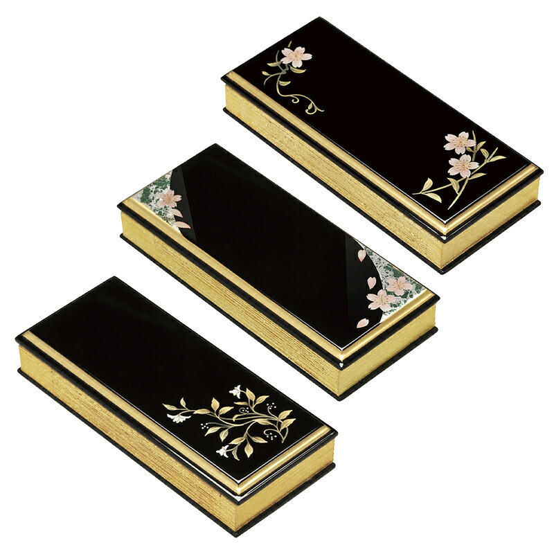 上蒔絵過去帳 桜唐草／箔散桜／更紗 3寸(高さ9.1cm)～5寸(高さ14.7cm)