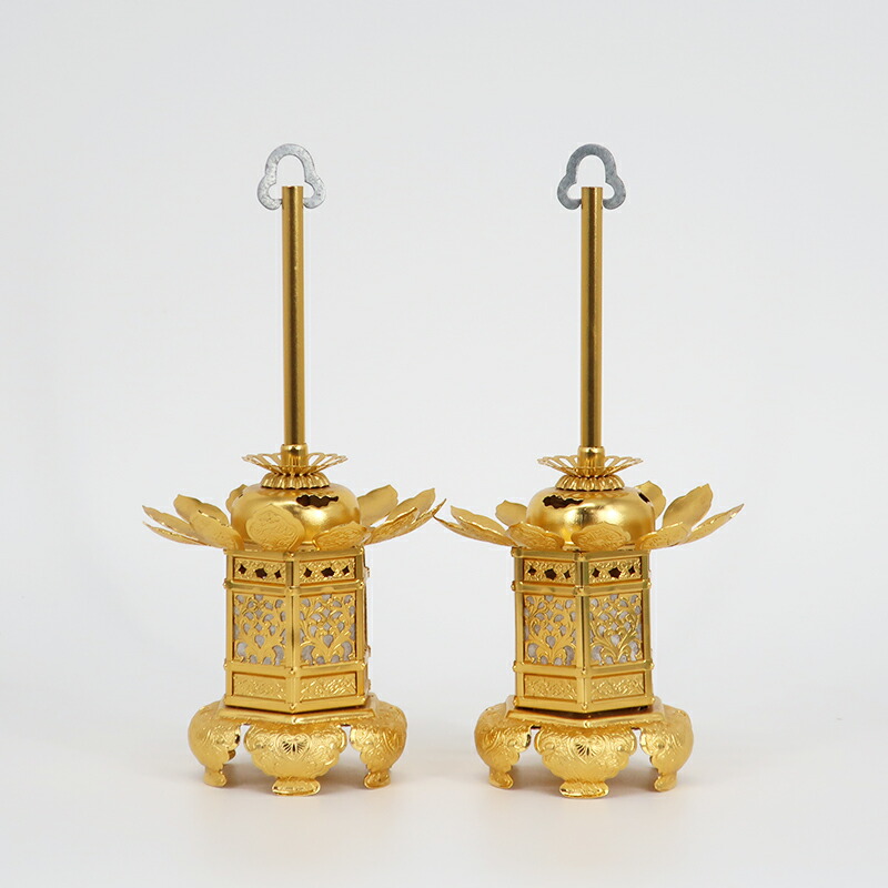 楽天市場】【仏具】吊灯籠 六角神前灯篭 猫足 1.5寸～2.5寸（1対