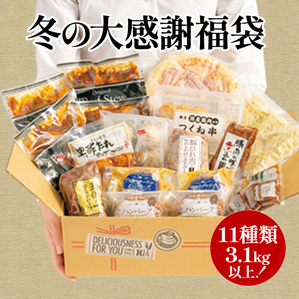 クリスマス ディナー オードブル 冬の大感謝 福袋 送料無料 大容量 詰め合わせ グルメ セット 豚肉の味噌煮込み ローストポーク ローストビーフ ビーフシチュー ハンバーグ お取り寄せ ご飯のお供 食べ物 実用的 人気 おかず おつまみ