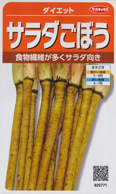 楽天市場 サラダごぼう ダイエット サカタのタネ 10ml 野菜種 ゴボウ 春まき 秋まき Hana Uta 米沢園芸 楽天市場店