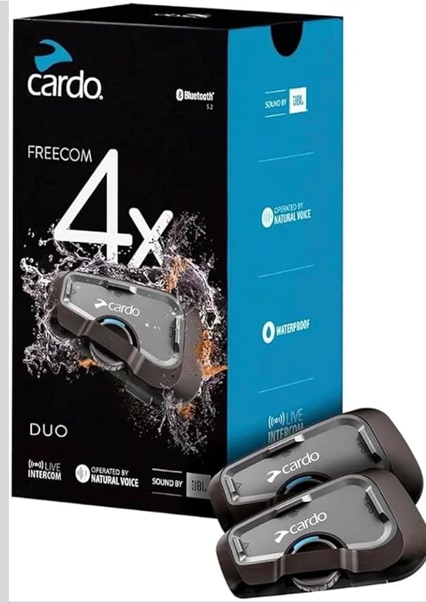 CARDO　バイク用 インカム FREECOM 4X DUO (フリーコム フォーエックス デュオ) 本体2個セット オートバイ用 ブラック　FRC4X103