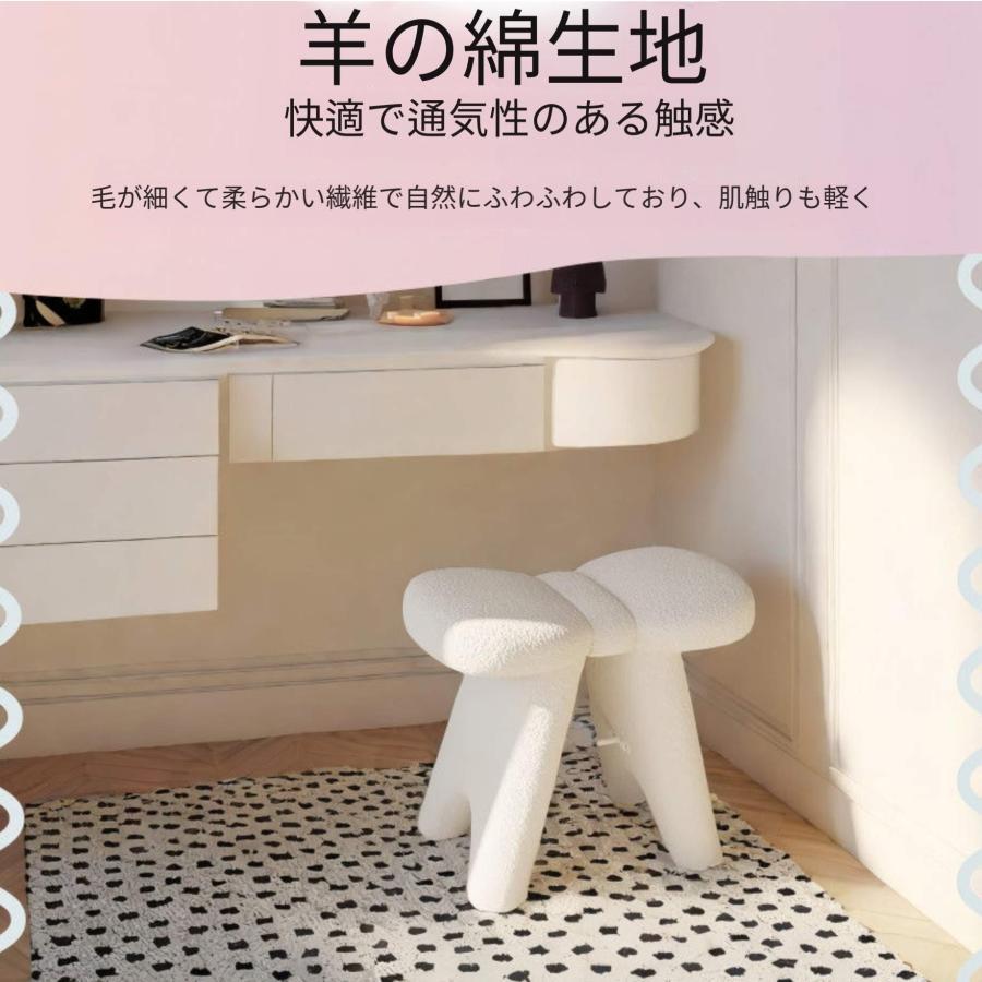 蝶結びの化粧スツール 化粧スツール ネイル用スツール インフルエンサー人気の家庭用スツール 寝室とリビングに置ける足踏み台 ソファー
