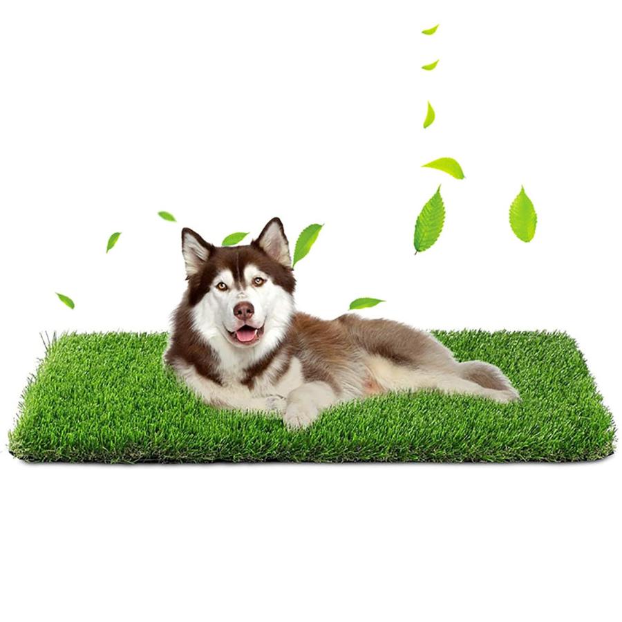 芝生マット 室内、犬用人工芝、子犬のトイレトレーニング用特大フェイク芝おしっこパッド、排水穴、人工芝 マット、洗って繰り返し使用
