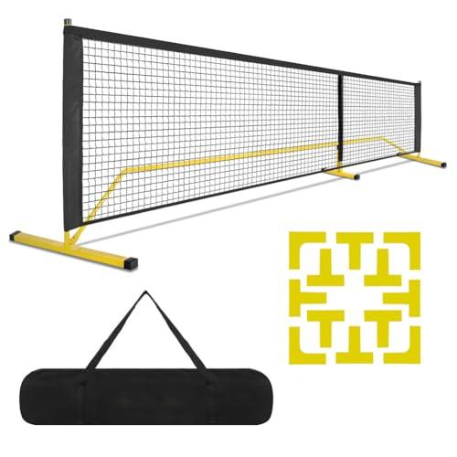 ピックルボールネット 標準サイズのピックルボール ネットの長さ ホイール付きピックルボールネット 670cm/22FT テニスネット 持ち運べ
