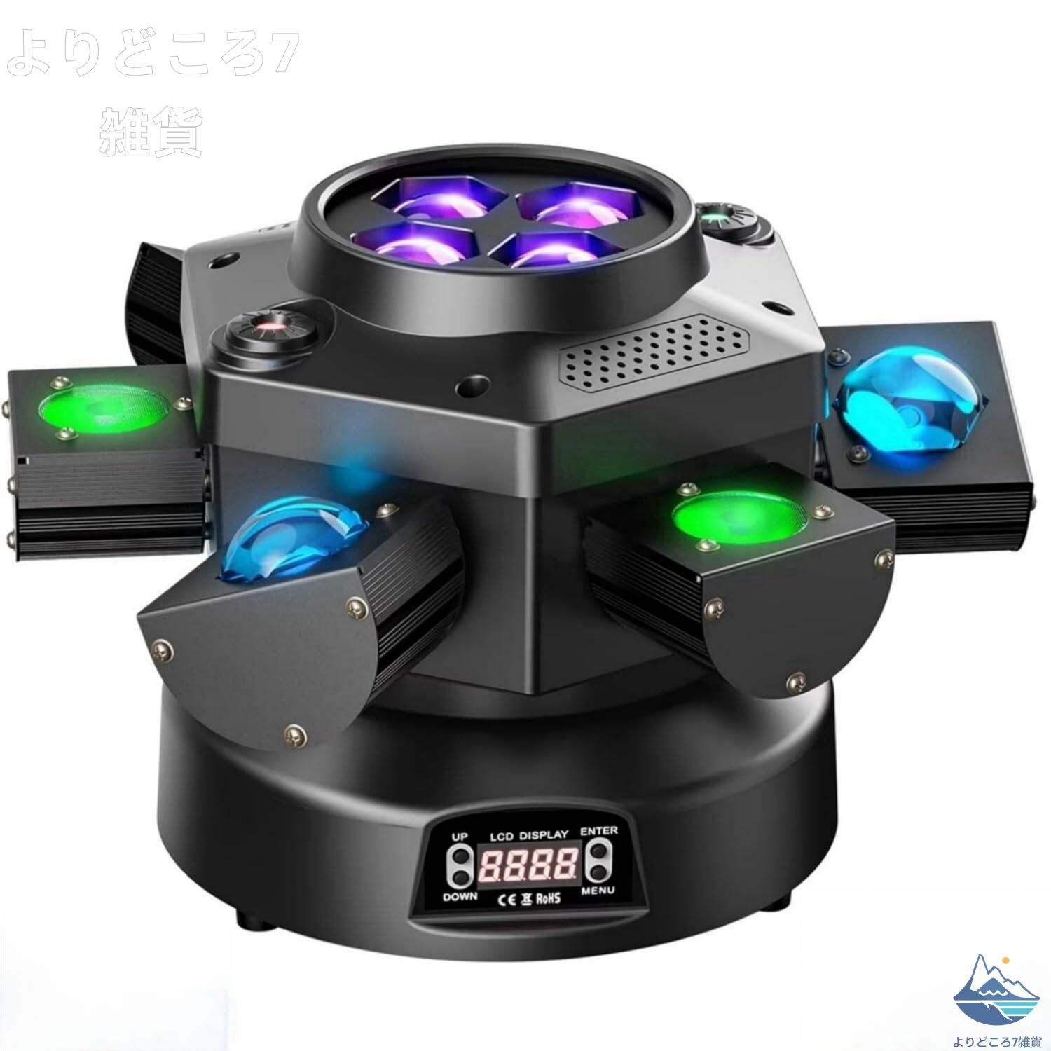 ディスコライト ステージライトムービングヘッド DJ ライト、150W 4-in-1 RGBW LED ステージライト、6 アームビーム付き、DMX 512 制御