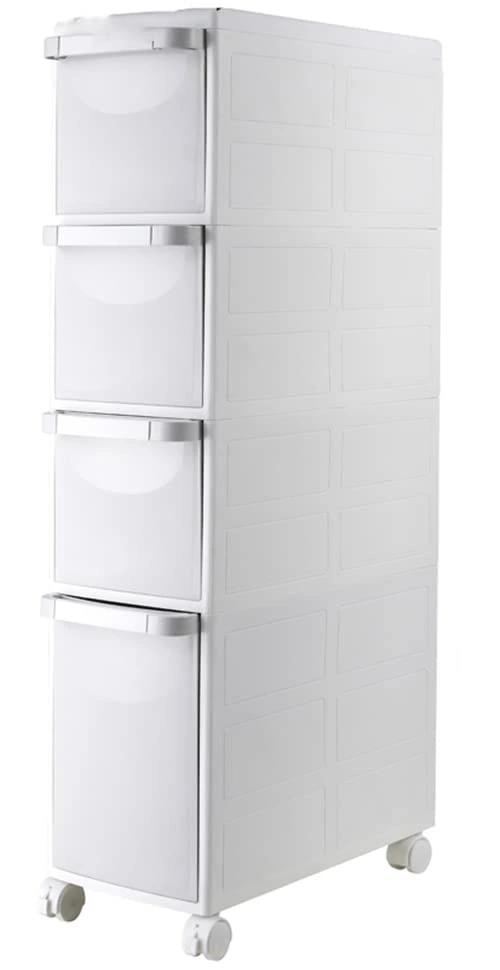 キッチン隙間収納 キッチン収納 洗面所収納キャビネット PPプラスチック4輪 幅22cm 超狭ギャップキャビネット 小物置き場 プラスチック