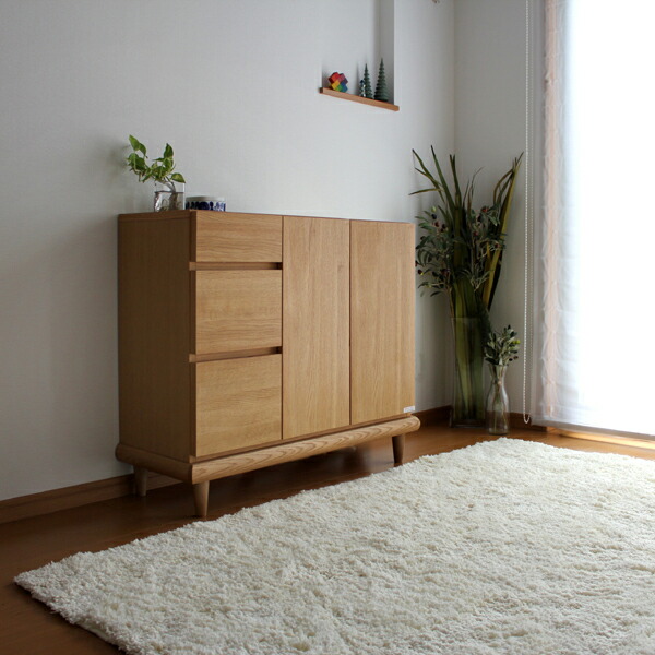 電話台 リビングボード カラー ナチュラル サイズ 幅 93 奥行35 高さ80cm 生産国 国産 日本製 主素材 無垢材 オーク 硬質シート 木製 北欧 家具 完成品 モデム ルーター収納 ※ツーマン配送にて開梱設置(無料)で行います。
