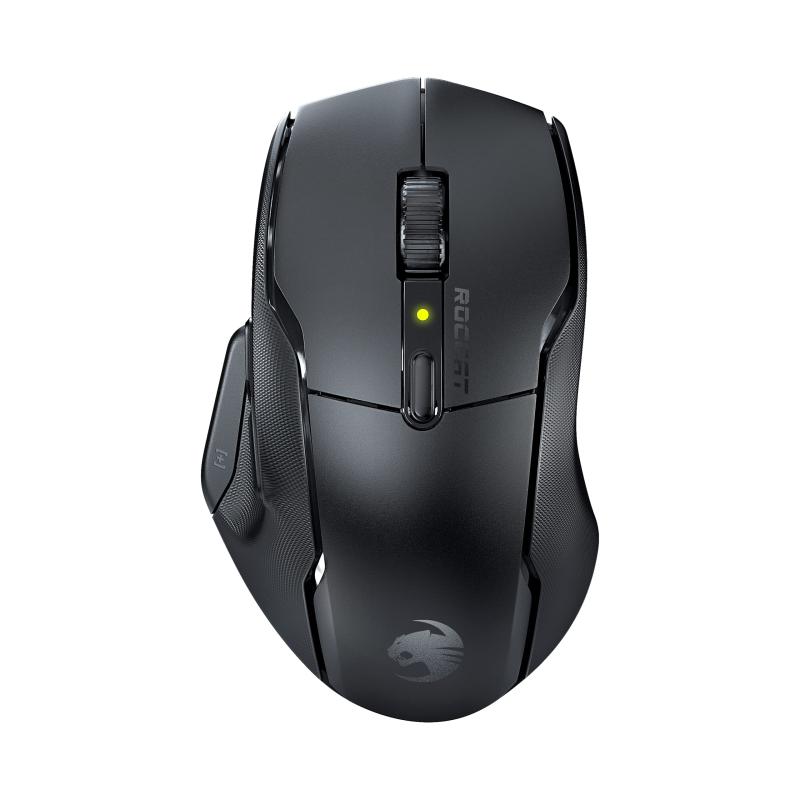 ROCCAT ゲーミングマウス Kone Air 無線電話 2.4GHz/Bluetooth 黒いこと/黒 蓄電池生存期間800第四次元/19K/オプティカルスイッチ/片方名取り草/片方手持ち部分/119g（蓄電池1個）