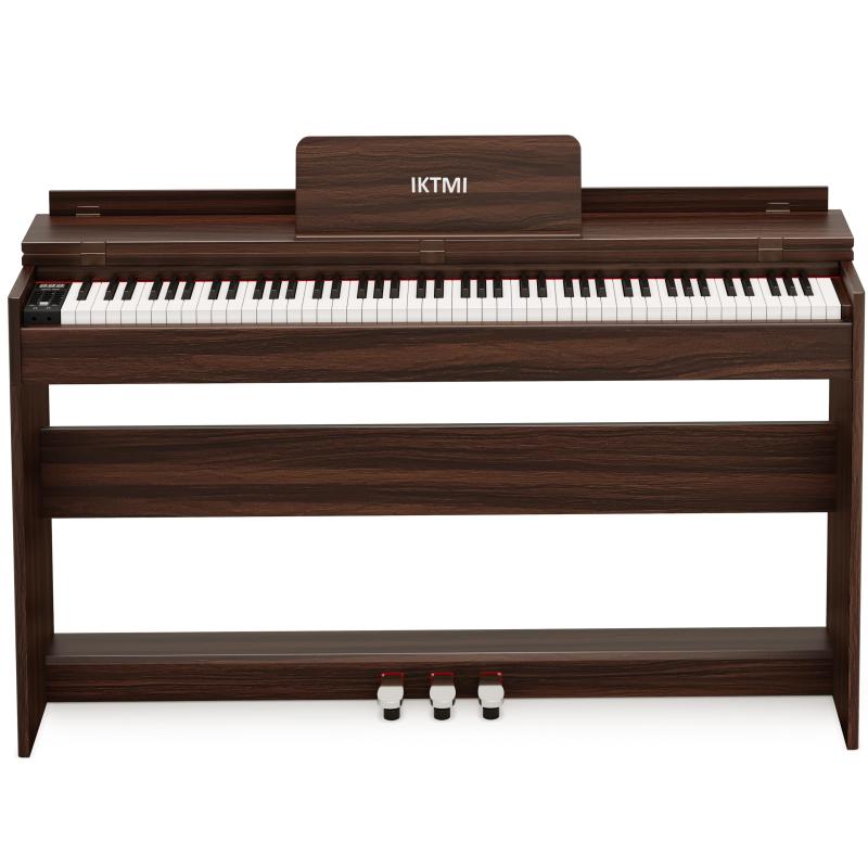 IKTMI 電子ピアノ 88鍵盤 ハンマーアクション 木製 ピアノ 88鍵 ペダル付き アップライトピアノ Digital Piano 人気 電子 ピアノ 初心者 MIDI対応