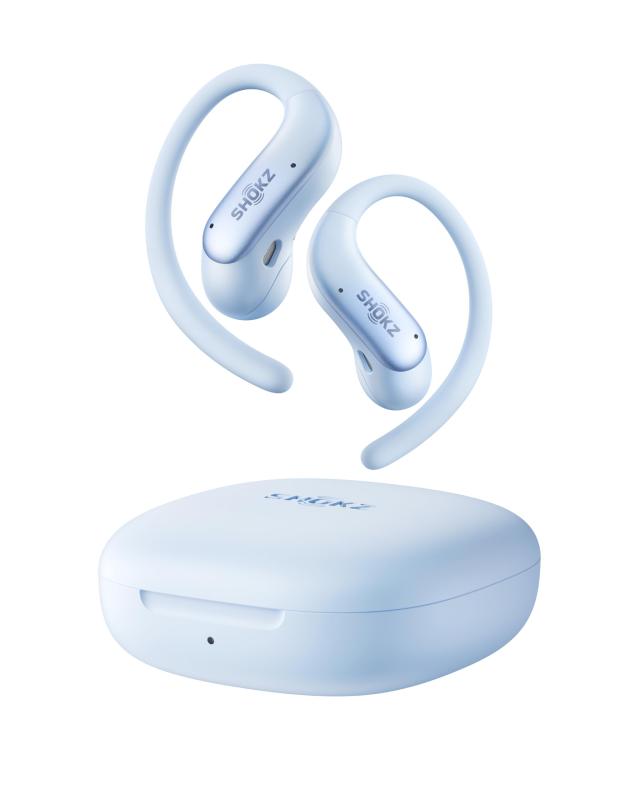 Shokz（ショックス）OpenFit Air オープンイヤーヘッドホン 完全ワイヤレスイヤホン bluetooth5.2 耳を塞がない 自動ペアリング マイク付きイヤフォン 充電ケース付き 左右分離型 8.7g軽量 ランニン