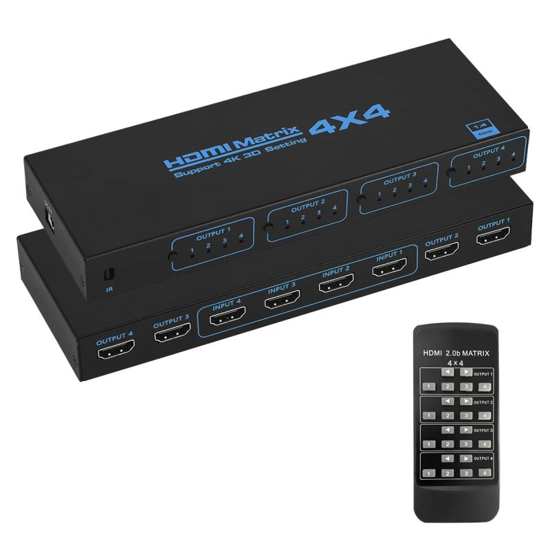 HDMI行列 4インプット4最終生産物 4K@30サイクル HDMI行列 スイッチャー セレクター 4x4 IR遠隔操作付き添い人 4画面 分かちあう 1080P@60サイクル、3D、RGB 4：4：4、YUV 4：4：4