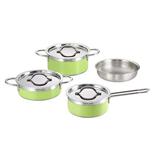 ビタクラフト　コロラド４点セット　ビタクラフト 鍋 コロラド ４点セット ライム 2601 | IH対応 蓋つき 片手鍋 両手鍋 フライパン 16cm 18cm