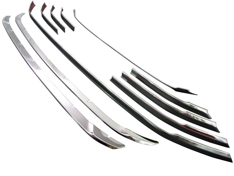 BRIGHTZ カローラアクシオ 160 161 164 165 中期 超鏡面ステンレスメッキフロントバンパーモール 10PC Bタイプ 【 FBUM-MOL-016 】 NRE160 NZE161 NRE161 NZE164 NKE165 E160 E