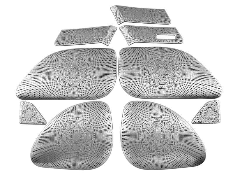 BRIGHTZ フーガ Y51 ステンレスドアスピーカーパネル 9PC サテンシルバー 【 SPEAKER−084 】 KNY51 KY51 KNY KY Y 51|YOROZUYA本舗 店