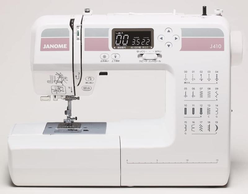 ジャノメカンタン取りまわしの電子計算機ミシンJ410
