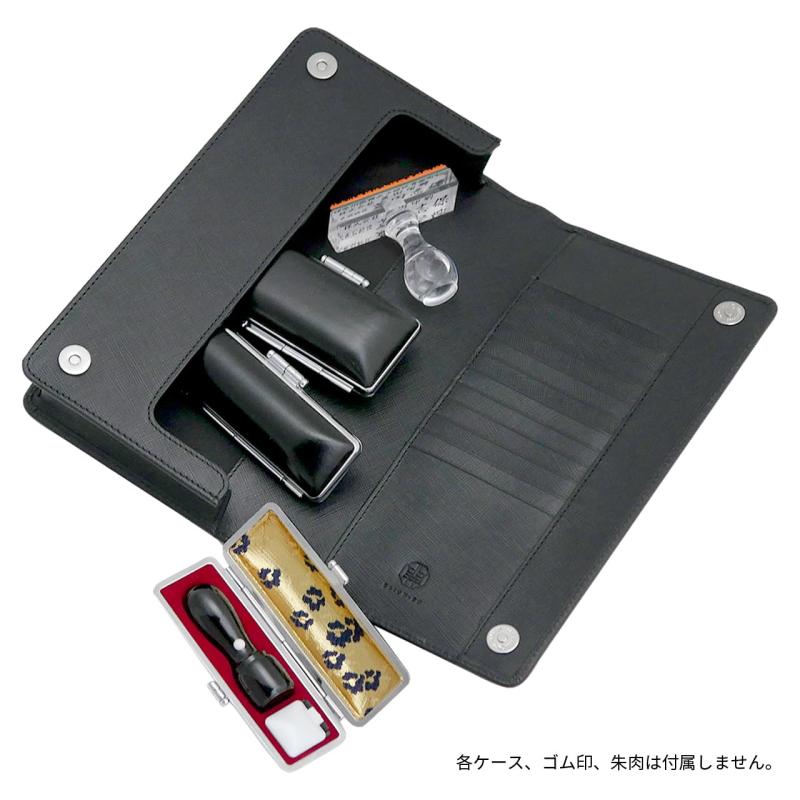 開 KAIUN-DO 認め印入れもの ドマーニ 牛皮100% 認め印まとめて納める能力のある 認め印3本＋ゴム印納める