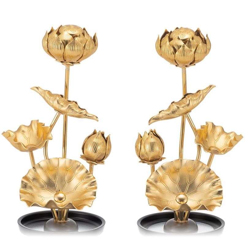 仏壇屋 滝田商店 常花 4寸(一対) 高さ14cm&times;巾8cm 仏壇用の仏具・常花(じょうか) 日本製 証明書付｜YOROZUYA本舗　店