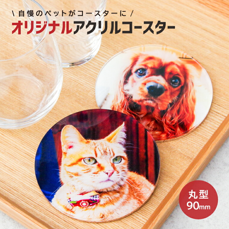 【 写真 名入れ 】自慢のペット画像で作る アクリルコースター 丸型90mm《 父の日 犬 猫 鳥 オリジナル おもしろ おしゃれ かわいい オシャレ プレゼント ギフト 記念品 土産 推し活 》のご紹介