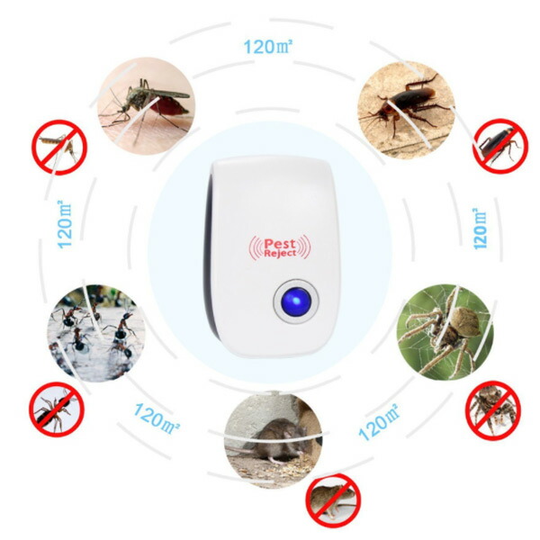 市場 即日発送 害虫駆除 害虫駆除機 シャットアウト 子供やペットにも安心 超音波 コンセント式 4個セット 省エネ 360°