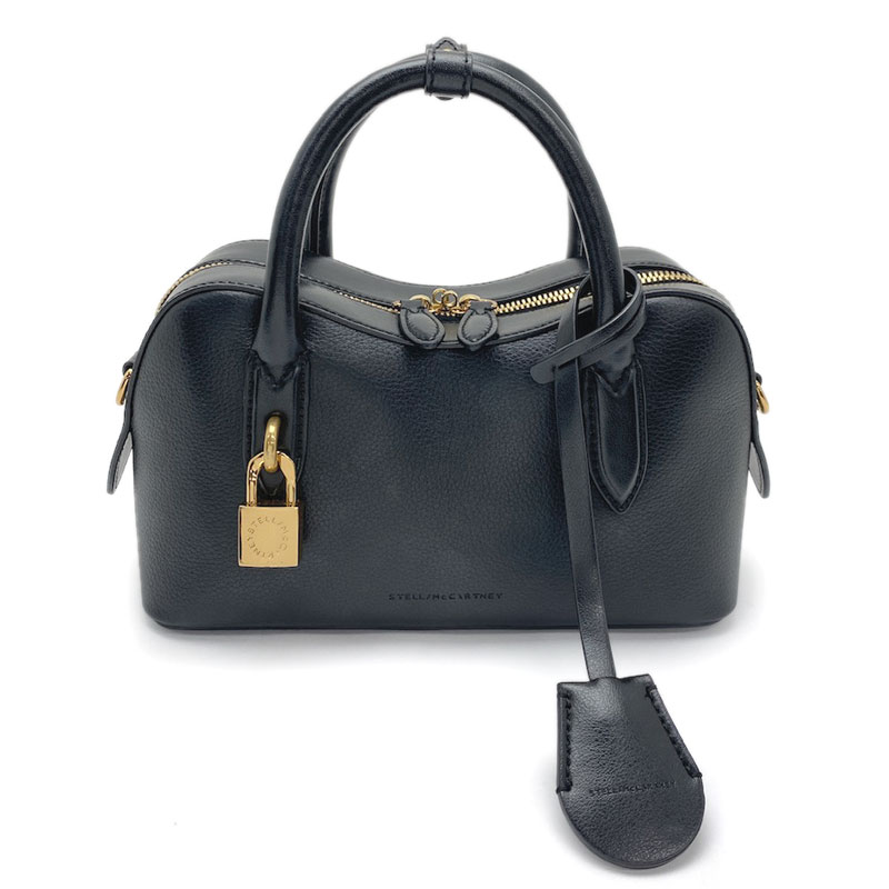 STELLA McCARTNEY ステラマッカートニー 乗馬者 2WAY御徒面子 フェイクレザー 黒いこと 7B0139 WP0533 ゴールド金具 ハンドバック ショルダーバッグ 【中古】