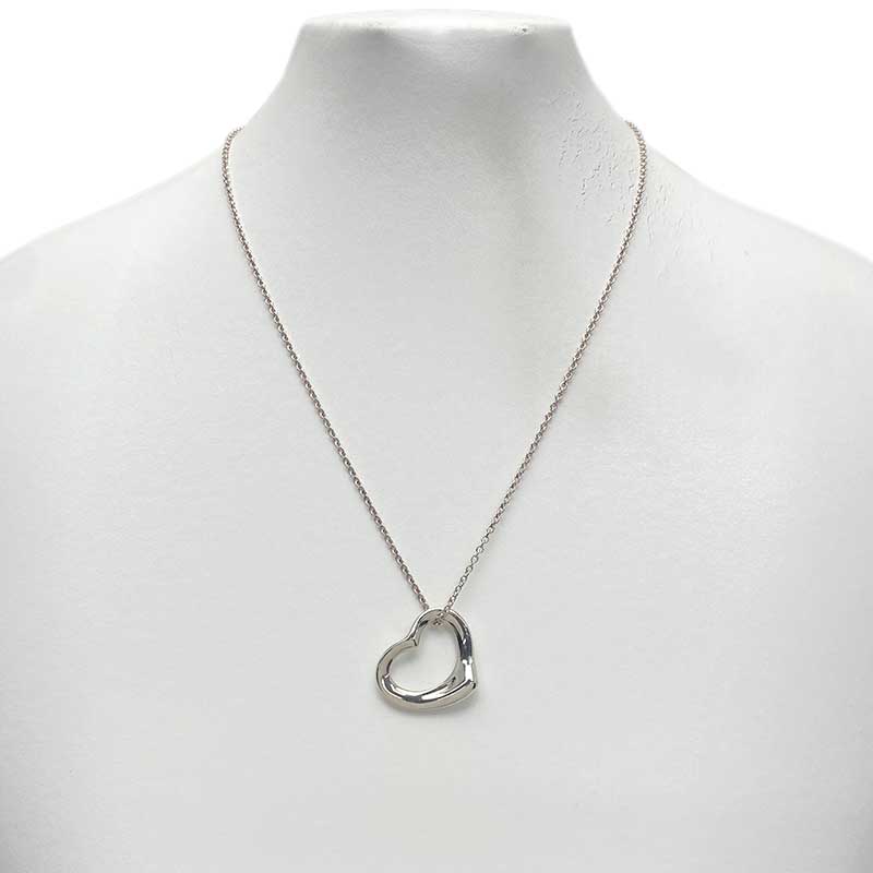 Tiffany&Co. ティファニー オープンハート ペンダントネックレス SV925 シルバー エレサ・ペレッティ ハートモチーフ 【中古】