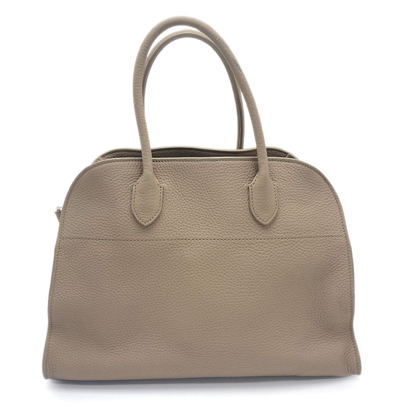 The Row ザ・ロウ ソフトマルゴー12 レザー ダークトープ ベージュ W1586 L133 シルバー金具 ハンドバッグ ショルダーバッグ 2WAYバッグ 【中古】