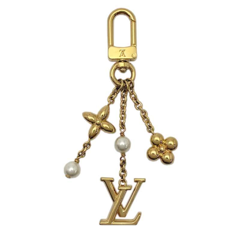 LOUIS VUITTON ルイ・ヴィトン マイクロチャーム・ルイザ GP ゴールド M01802 LVイニシャル モノグラムフラワー パール キーホルダー キーリング チャーム バッグチャーム マイクロチャームルイザ 【中古】 28,512円