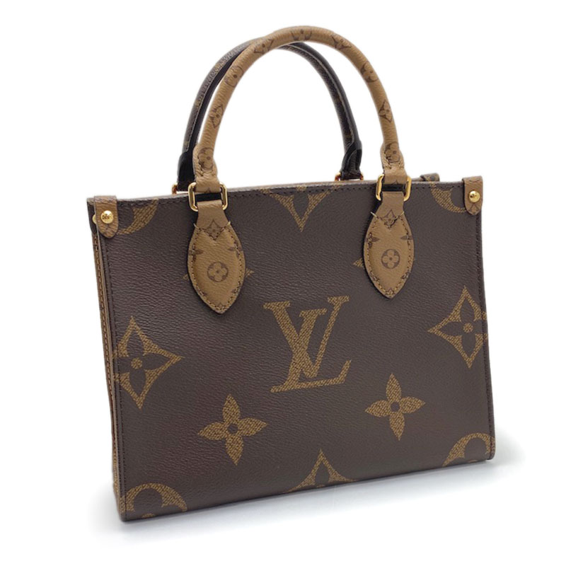 LOUIS VUITTON ルイ・ヴィトン オンザゴーPM モノグラム モノグラム・ジャイアント モノグラム・リバース M46373 ハンドバッグ ショルダーバッグ 2WAYバッグ ゴールド金具 【中古】｜よろず屋京都