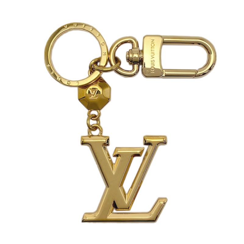 LOUIS VUITTON ルイ・ヴィトン キーホルダー・LV ファセット GP ゴールド M65216 LVイニシャル ロゴ キーホルダー キーリング チャーム バッグチャーム 【中古】｜よろず屋京都