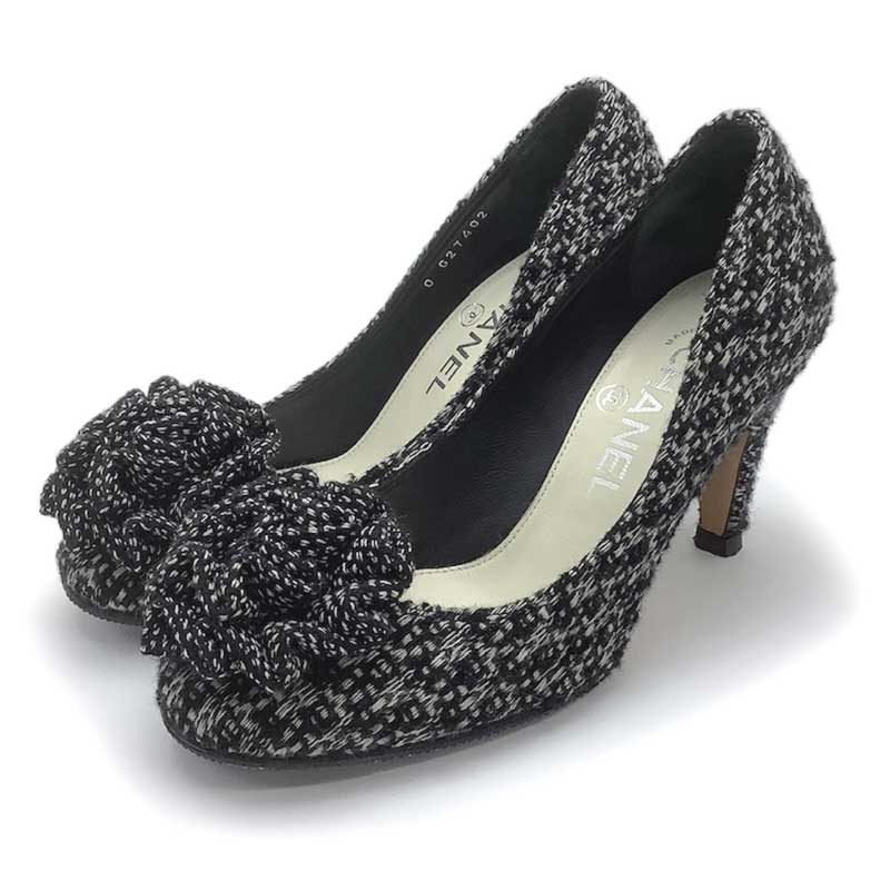 楽天市場】【シャネル】Chanel 22C ココマーク ツイード フラット