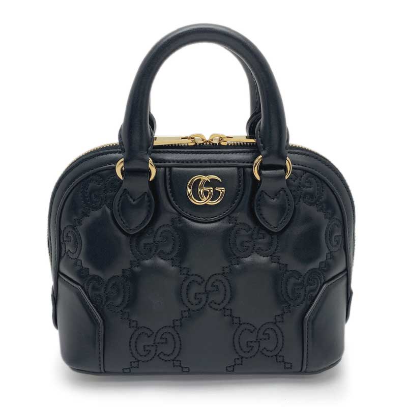 GUCCI グッチ GGマトラッセ 2WAY御徒面子 なめし革 黒いこと 727793 ゴールド金具 キルティング ダブルG ハンドバック ショルダーバッグ 【中古】