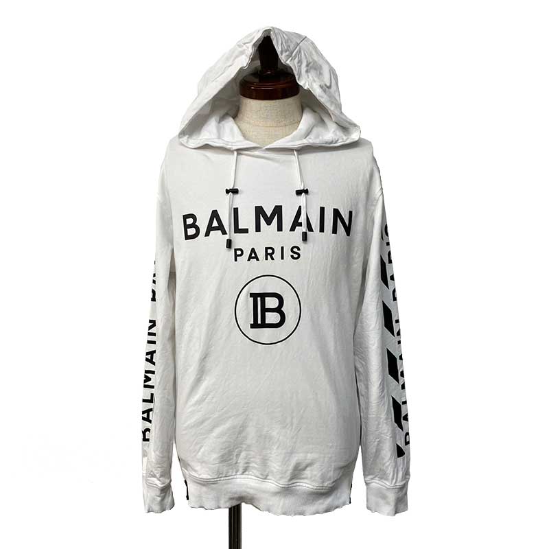 【楽天市場】BALMAIN バルマン パーカー コットン ホワイト